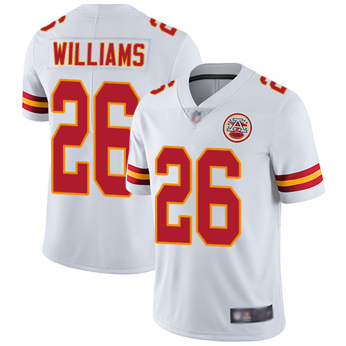 Men Kansas City Chiefs 26 Williams Damien White Vapor Untouchable Limited Player Football Nike NFL Jersey